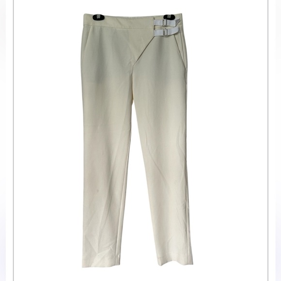 Tibi ivory high rise ankle pants wrap closure with buckle excellent Size 0 - Picture 9 of 10